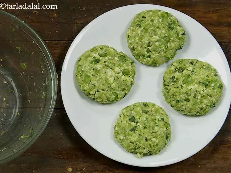 Step 8 – Shape each portion into a 100 mm. (4?) diameter thick flat cutlet by rolling and …