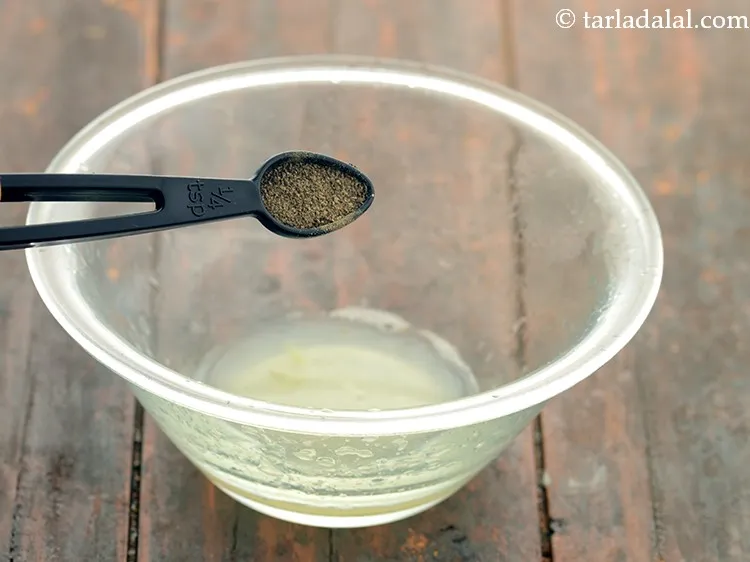 Step 2 – To this add, freshly ground black pepper. Also called as kalimirch, it truly perks up …