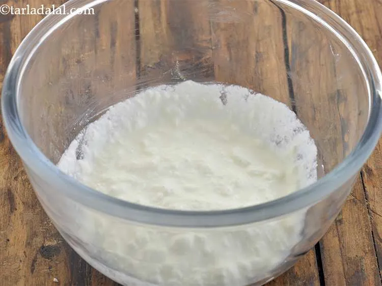 Step 2 – Take a bowl and put the curds into it.&nbsp;