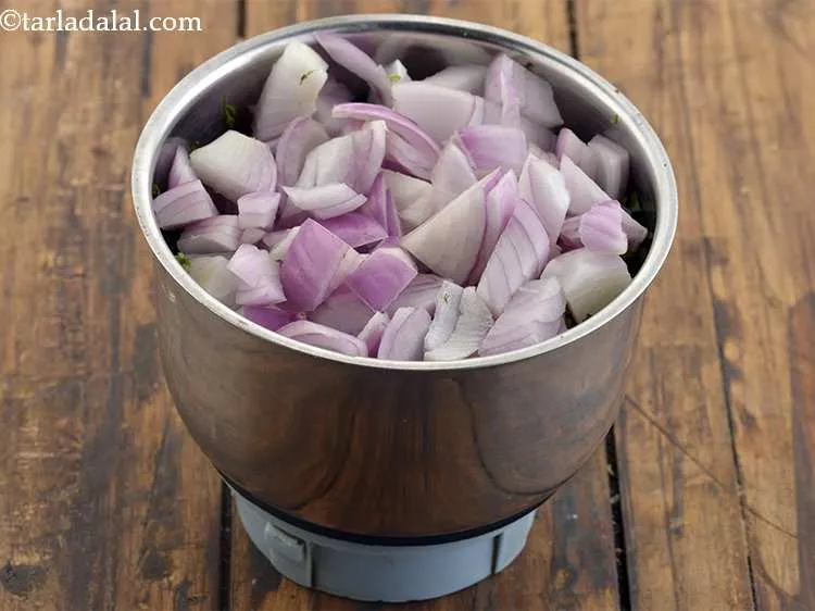 Step 34 – Add the roughly chopped onions.