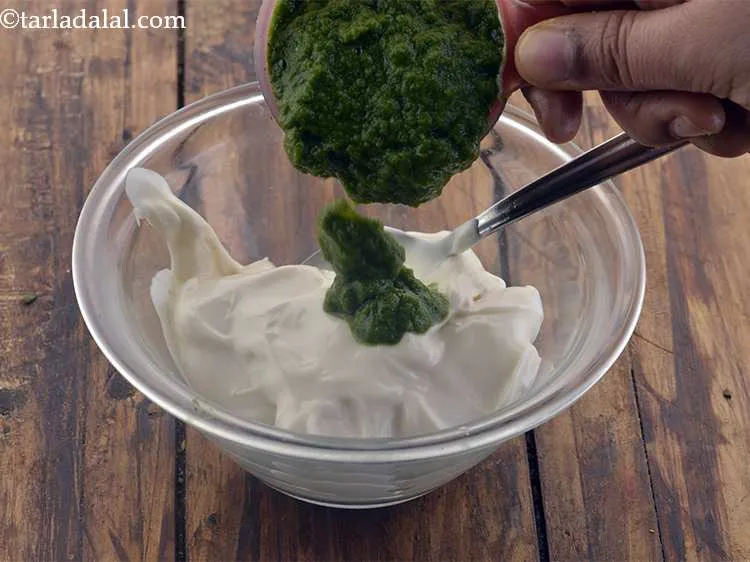 Step 42 – Add 1/3 cup of the Mint Chutney.