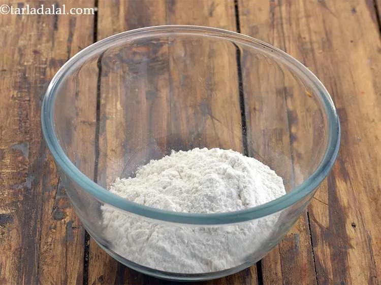 Step 23 – Take a bowl and put the maida into it.