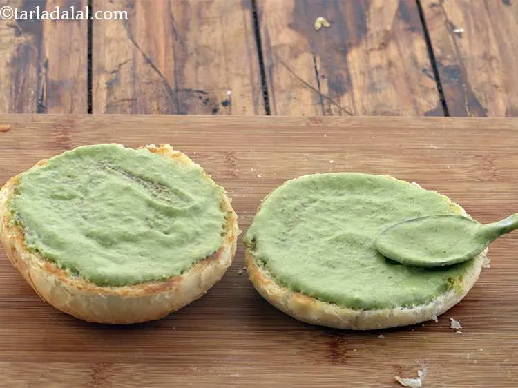 Step 55 – Spread about a 1 tbsp of the minty-mayo spread on buttered side of both the …