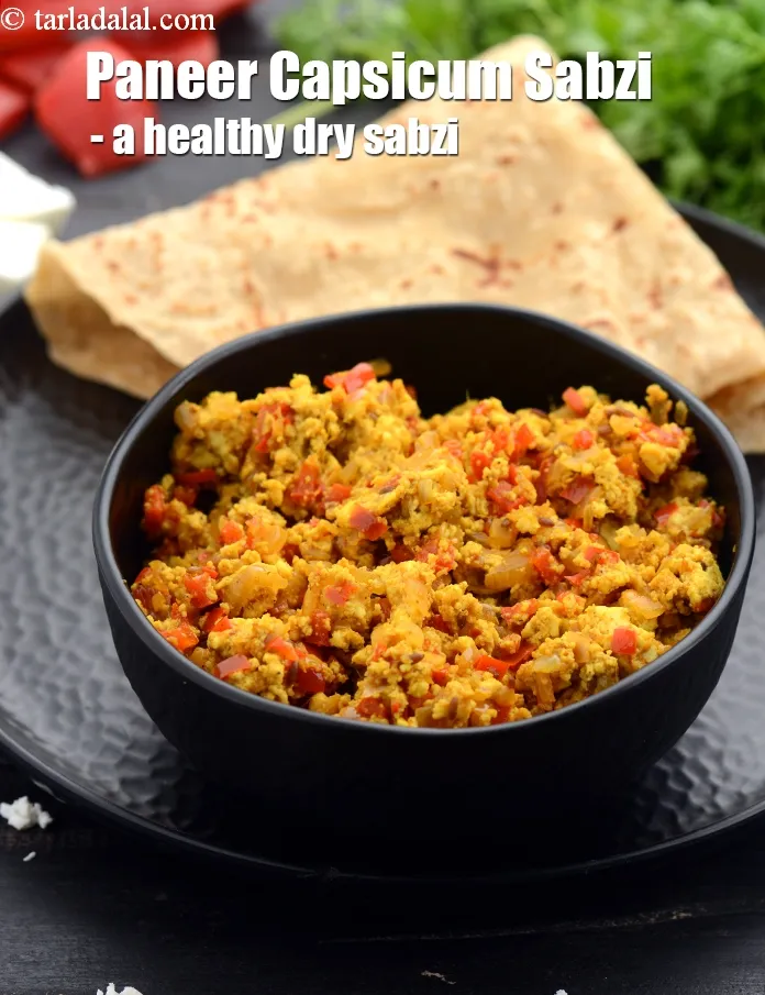 Step 23 – <strong>Paneer Capsicum Sabzi - a healthy dry sabzi.</strong>
