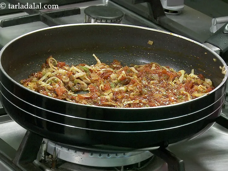 Step 22 – Mix well and cook on a medium flame for 2 minutes, while stirring occasionally.