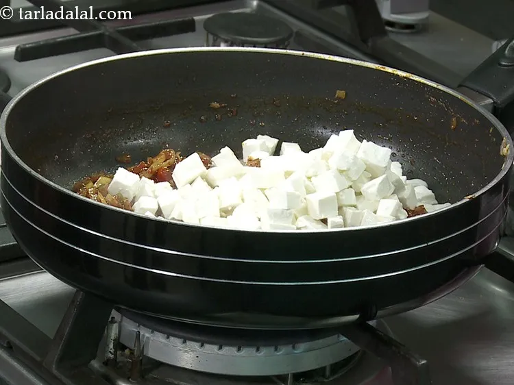 Step 24 – Add the paneer. Replace cottage cheese with tofu to make it vegan. You can prepare …