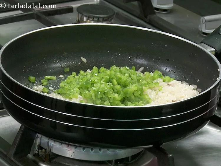 Step 11 – Add the capsicum.