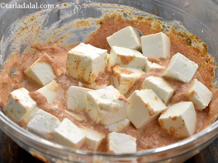 Step 27 – For marinating the paneer tikka for the&nbsp;<strong>paneer kathi roll | paneer tikka kati roll | …