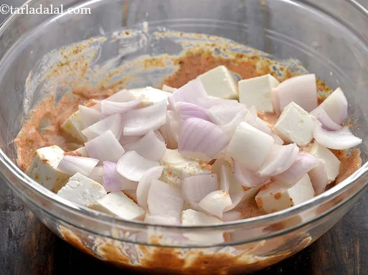 Step 28 – Add the onion cubes.