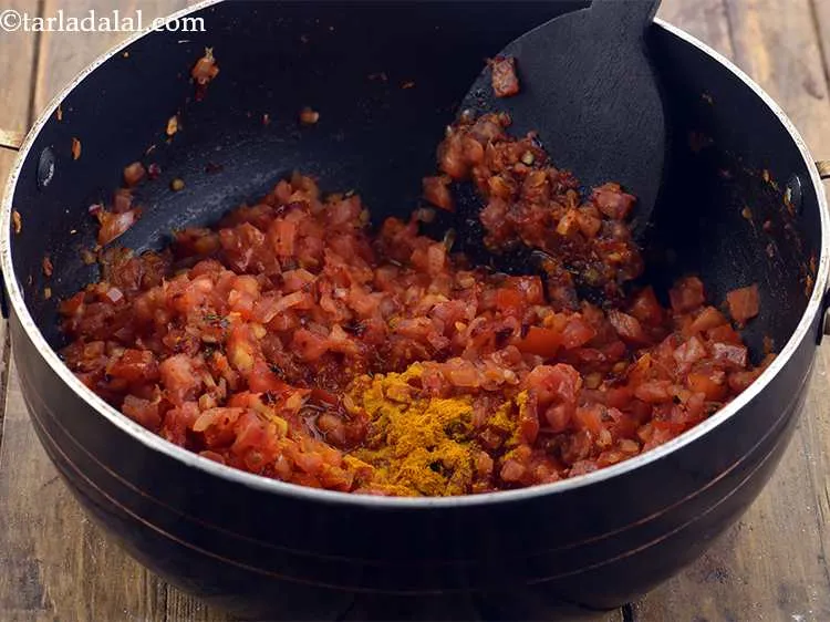 Step 14 – Add the turmeric powder for a little color.