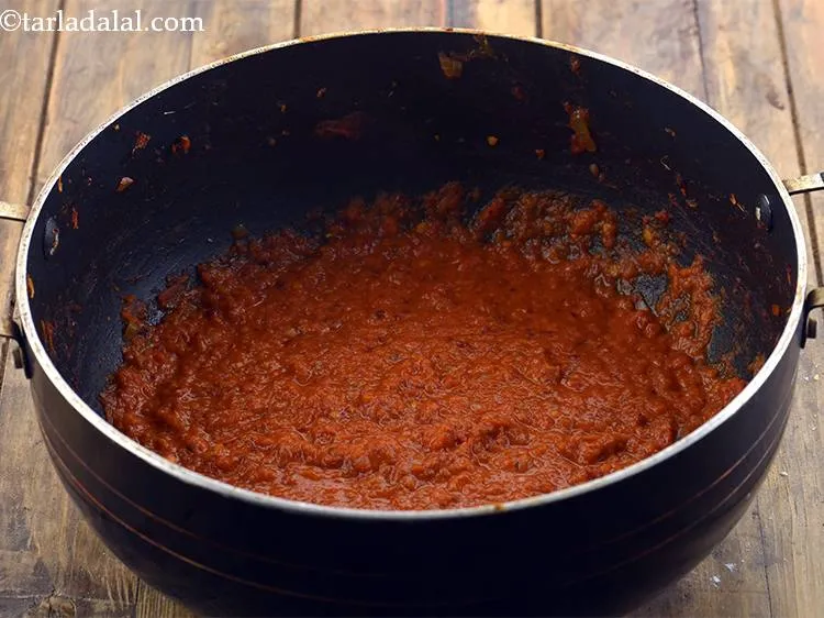 Step 19 – Transfer the paste into a deep non-stick pan.
