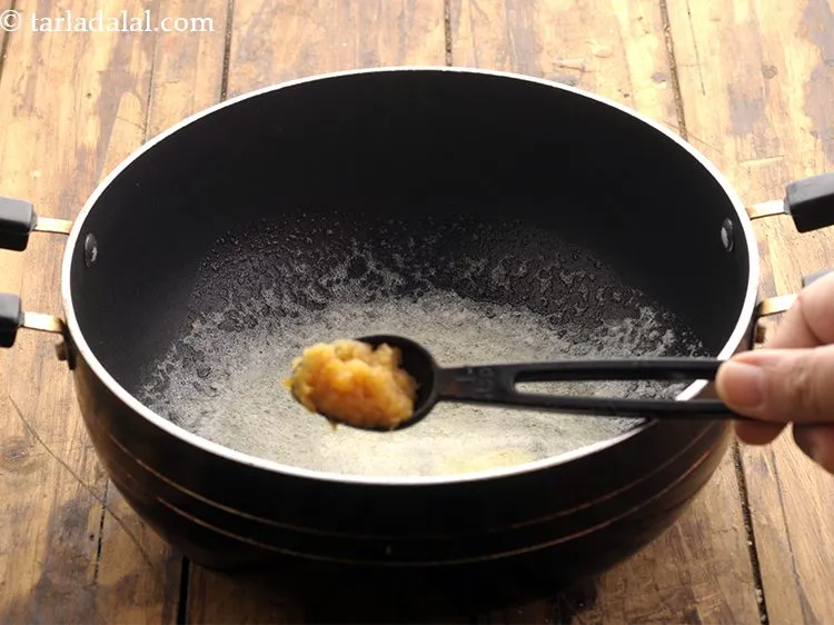 Step 11 – Once the butter melts, add the garlic paste and saut&eacute; on a medium flame for …