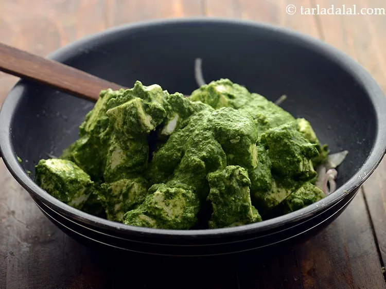 Step 18 – Add the marinated paneer cubes.