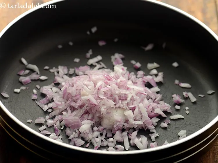 Step 25 – <p>To make <strong>onion brown rice,&nbsp;</strong> heat a deep non-stick pan on a medium flame and …