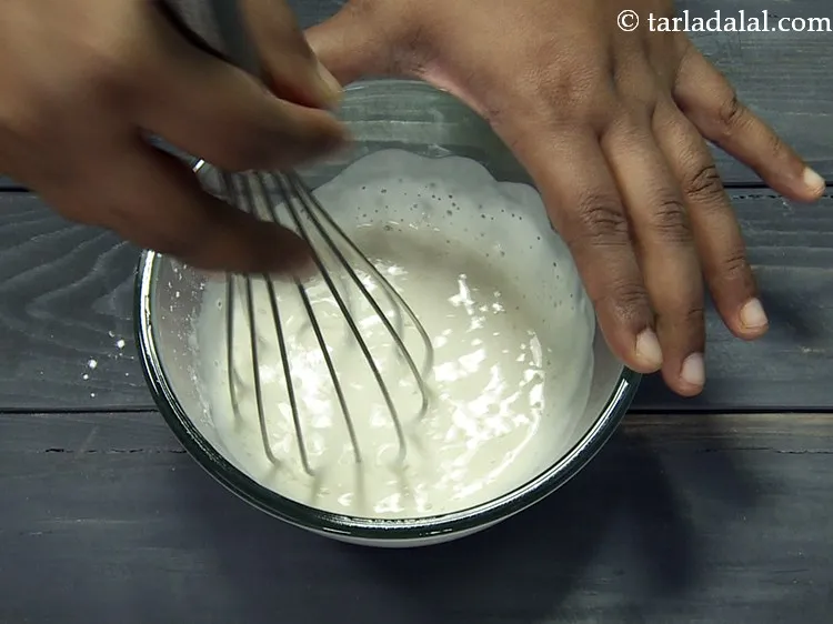 Step 7 – Whisk it very well till the mixture is lump free.&nbsp;