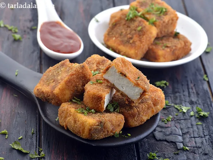 Step 27 – Serve <strong>paneer nuggets recipe | paneer bites | crispy cottage cheese nuggets | Indian paneer …