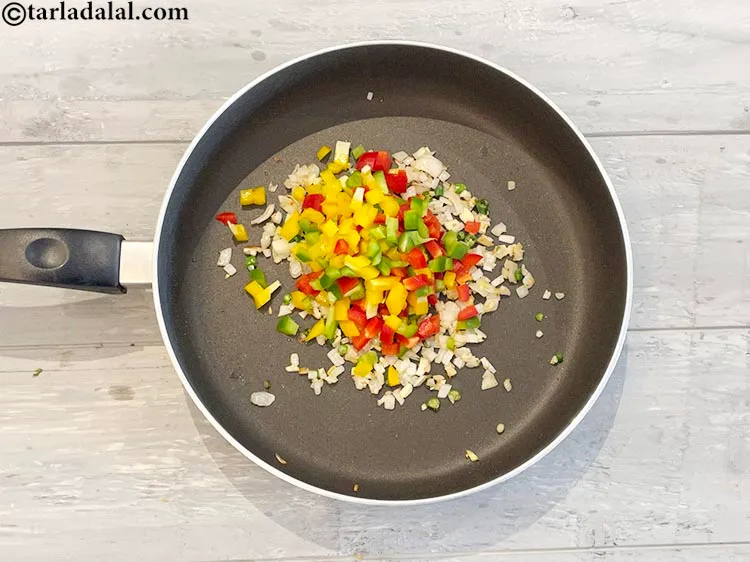 Step 8 – Add the coloured capsicum.