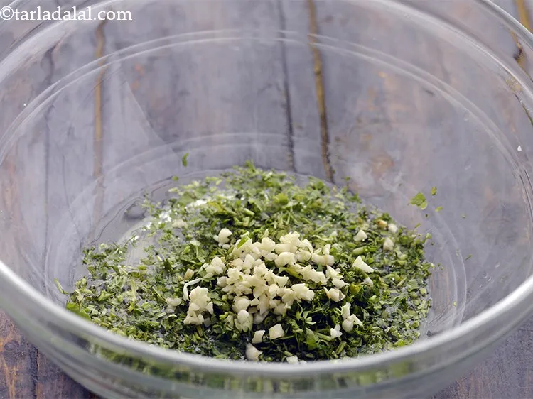 Step 30 – Add finely chopped garlic.
