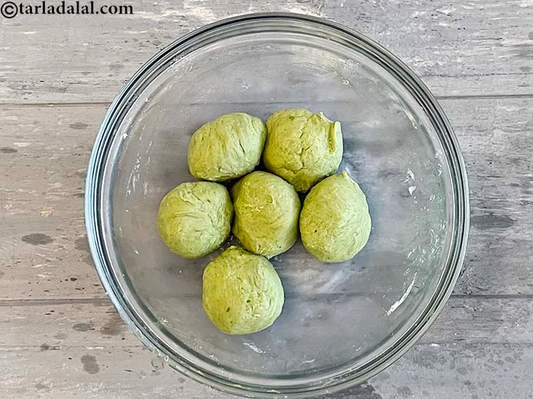 Step 25 – Divide the dough into 6 equal portions.