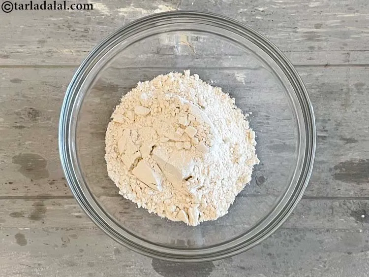 Step 8 – In a deep glass bowl, put&nbsp;<meta charset="UTF-8" />1 cup&nbsp;<a href="glossary-whole-wheat-flour-gehun-ka-atta-gehun-ka-aata-429i">whole wheat flour (gehun ka atta)</a>.&nbsp;&nbsp;Whole …