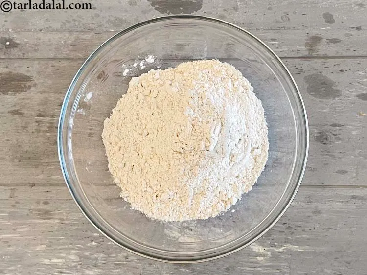 Step 3 – In a deep glass bowl add&nbsp;<meta charset="UTF-8" />1 1/2 cups&nbsp;<a href="glossary-whole-wheat-flour-gehun-ka-atta-gehun-ka-aata-429i">whole wheat flour (gehun ka …