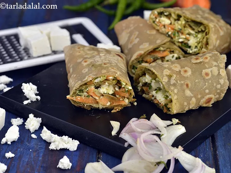 Step 33 – Serve <strong>Paneer Veggie Wrap</strong> immediately. Enjoy it as a one dish meal.&nbsp;
