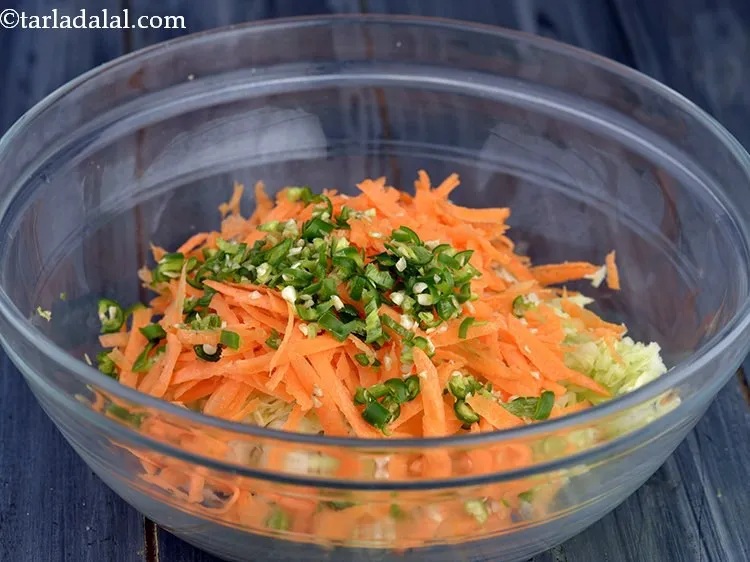 Step 21 – For spice, add 2 tsp of finely chopped green chillies. If you have green chilli …