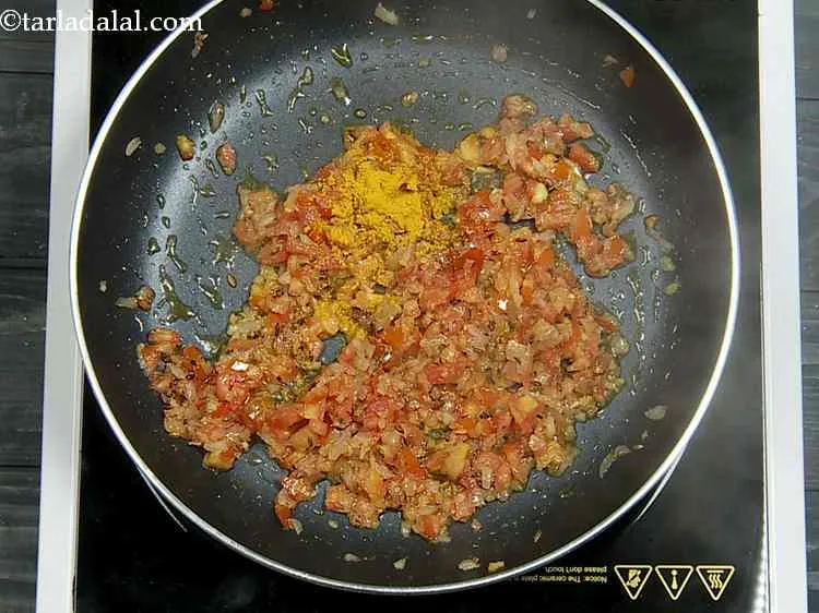 Step 5 – Add the turmeric powder.