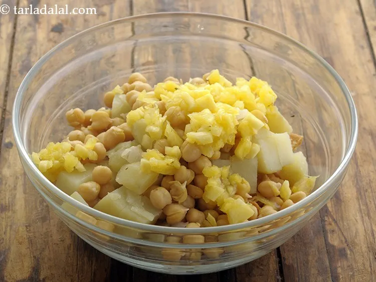 Step 5 – Add pineapple, which would give a unique flavor to our chaat.