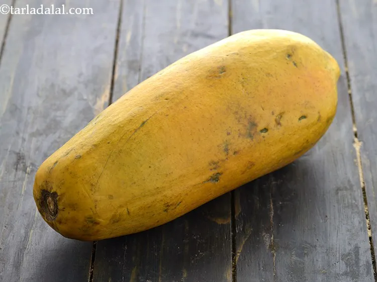 Step 2 – <strong>To make papaya puree for babies, choose a ripe papaya.</strong> Look for papaya that is …