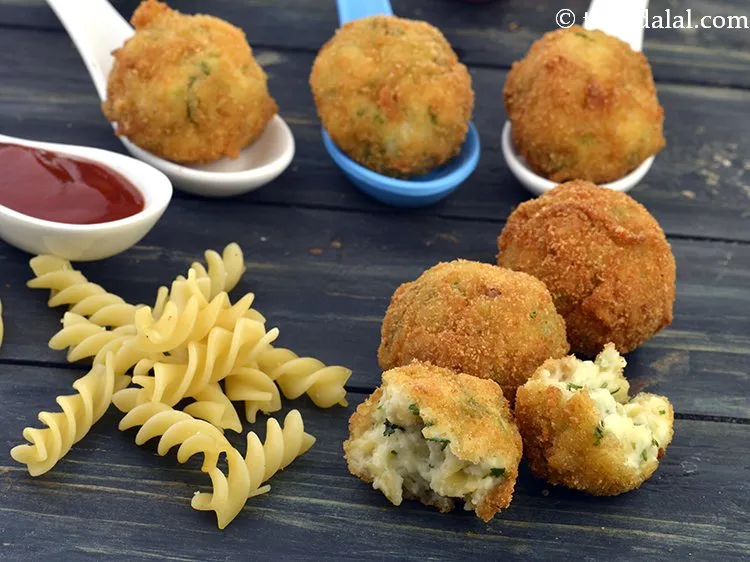 Step 23 – Serve <strong>pasta cheese balls recipe | pasta balls Indian starter | cheesy party snack | …