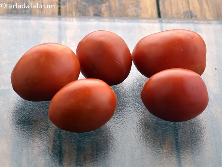 Step 12 – Take 4-5 medium sized ripe, red tomatoes and rinse them. We have used regular Indian …