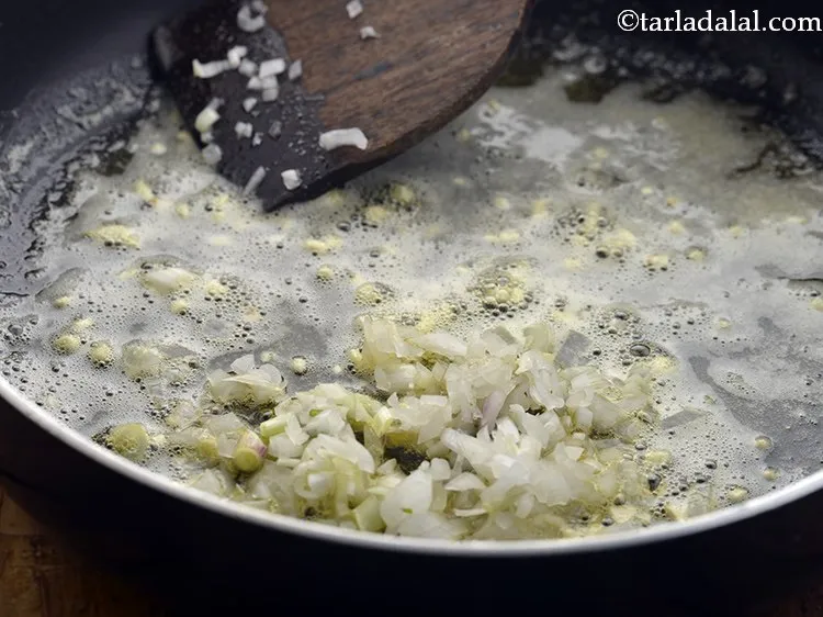 Step 22 – Add the spring onion whites. You can make use of onions too. Onions basically help …