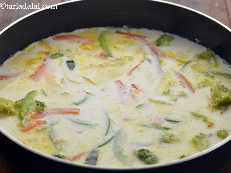 Step 29 – Add the milk-plain flour mixture.