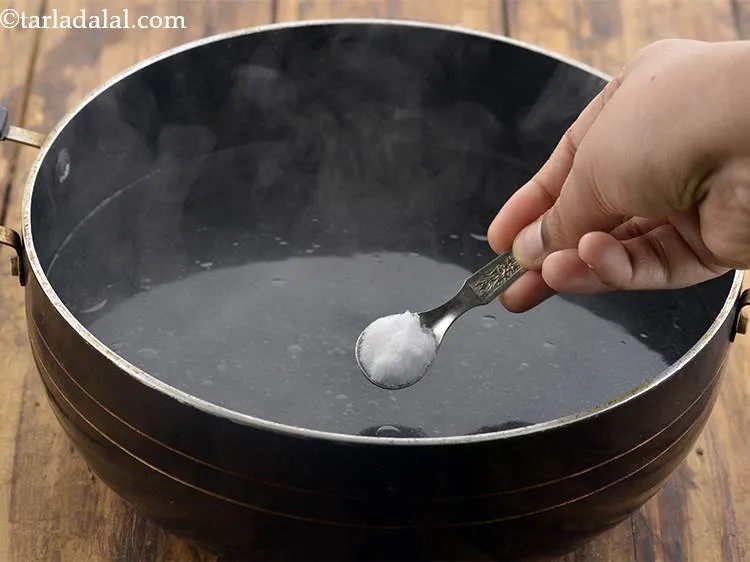 Step 13 – Now add the salt. We add the salt at this stage as it not only …