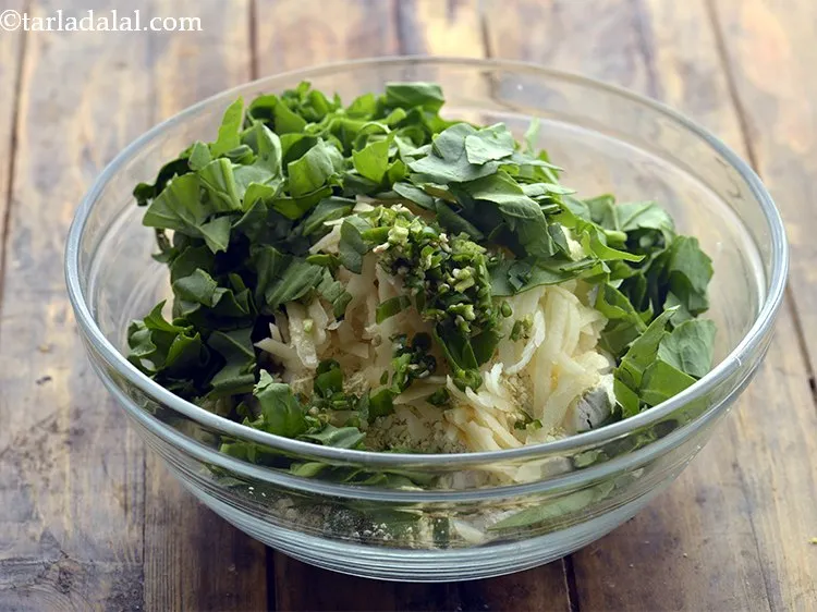 Step 7 – Finally, add chopped spinach and green chillies. Ensure that all the veggies are either finely …