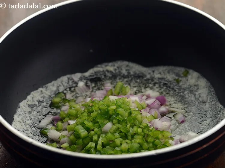 Step 4 – Add capsicum. If in a hurry, coarsely crush the vegetables in a mixer jar and …