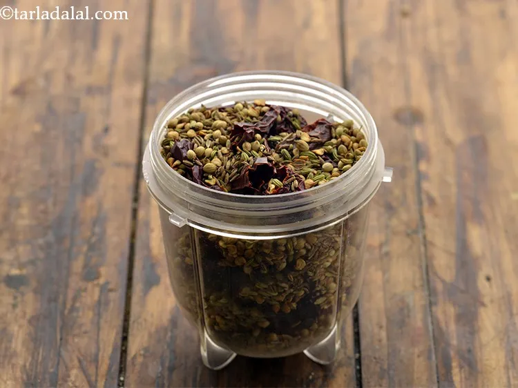 Step 11 – Transfer everything to a small mixer jar so it blends well.