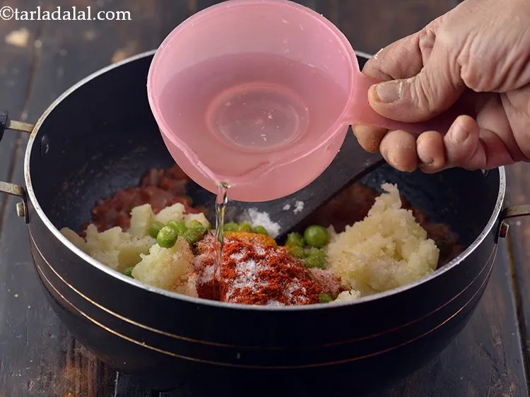 Step 17 – Add the salt and &frac34; cup of water.