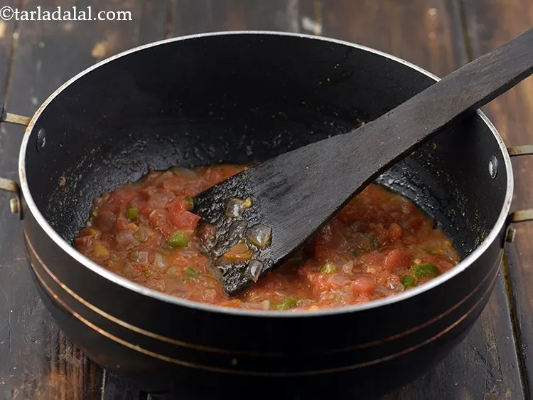 Step 11 – Mix well and cook on a medium flame for 4 minutes, while stirring occasionally. Cook …