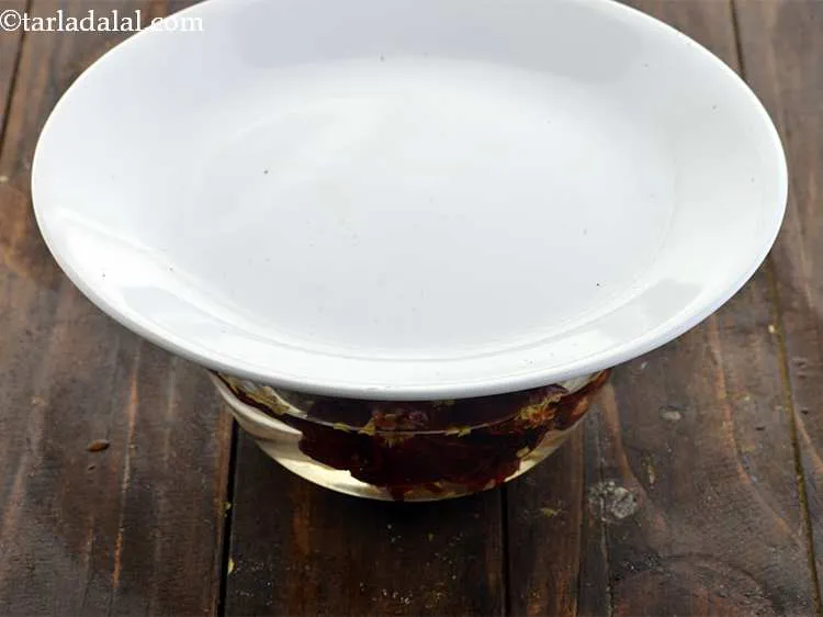 Step 5 – Cover with a plate and soak them for at least 1 hour.