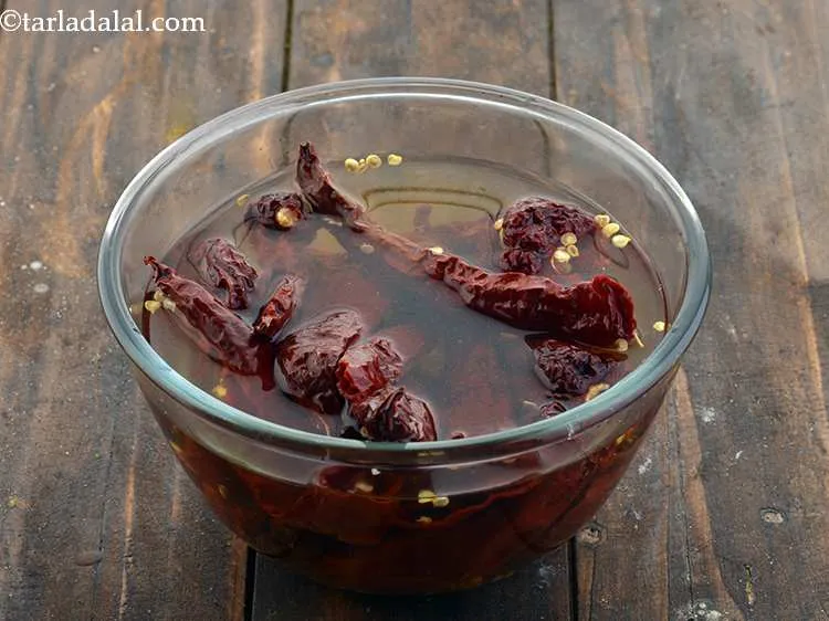 Step 6 – After an hour, the chillies will soften and look like this.