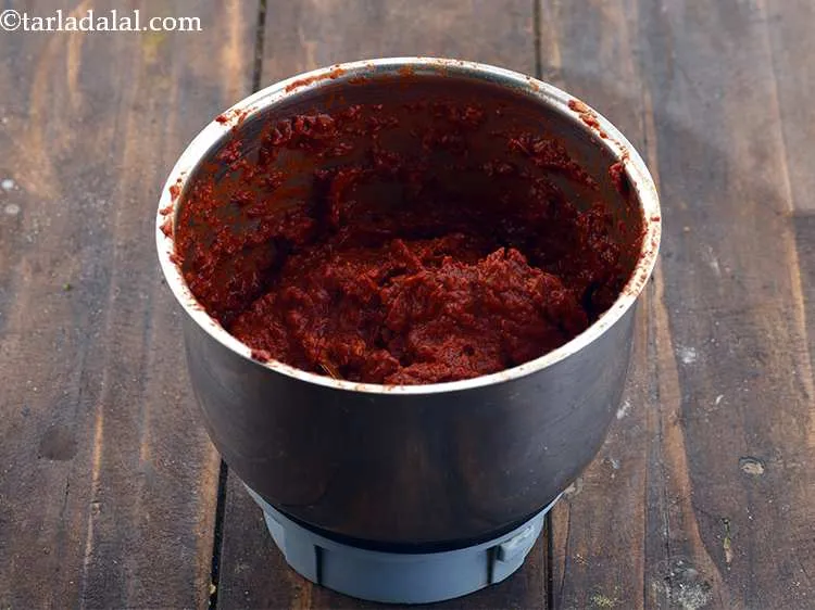 Step 8 – Grind them to a smooth paste. Add around 3 tbsp of water while blending so …