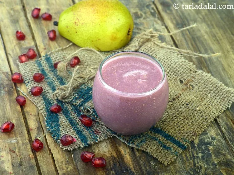 Step 19 – Serve pear and pomegranate juice immediately.&nbsp;