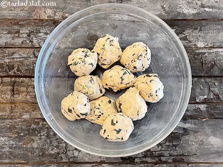 Step 12 – Divide the dough into 10 equal portions.