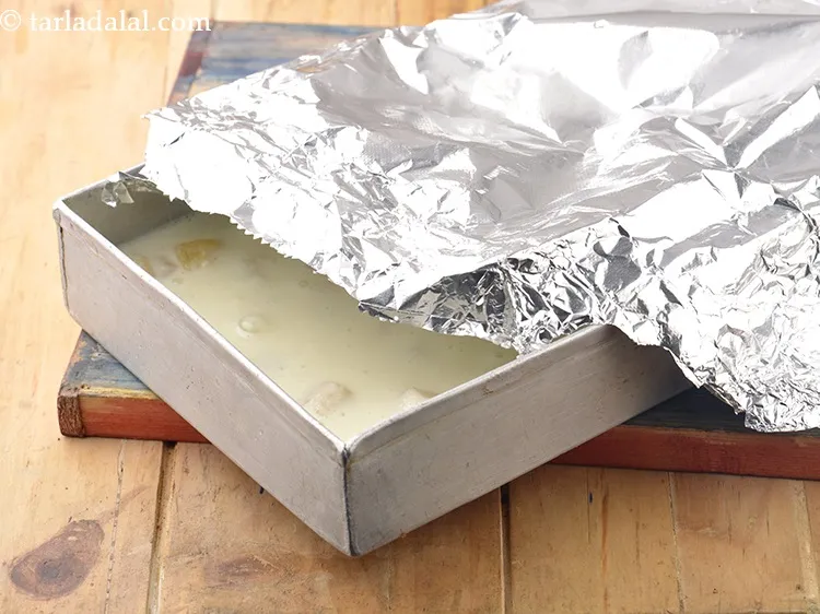 Step 23 – Cover with an aluminium foil and freeze for approx. 10 hours or till set.