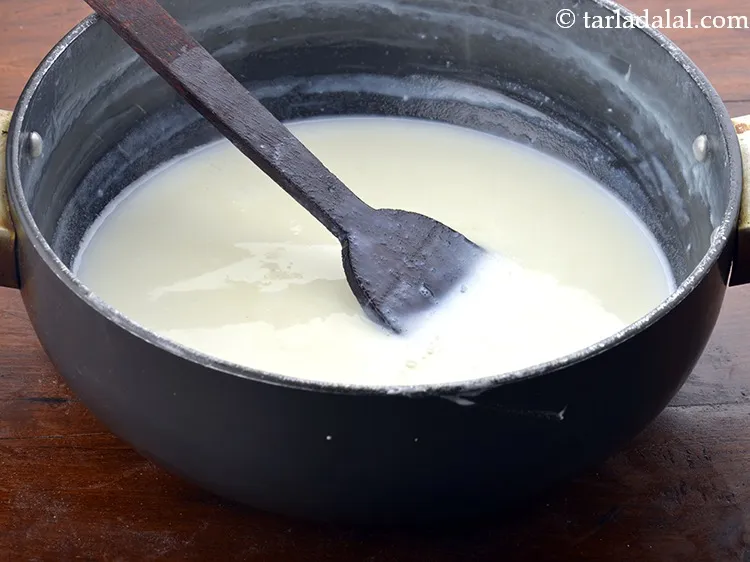 Step 26 – After adding the cornflour mixture, ensure to stir continuously to avoid lump formation.
