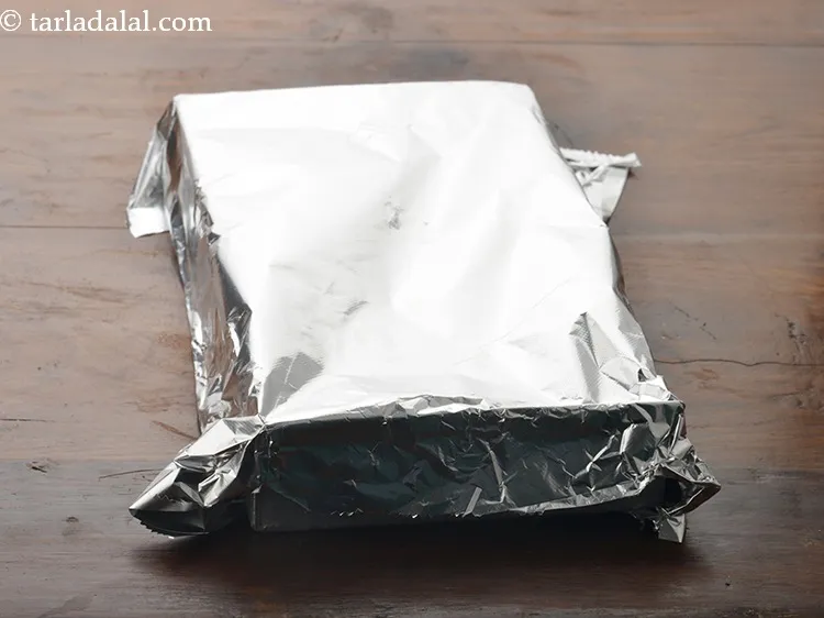 Step 19 – Cover with an aluminium foil and freeze for 6 hours or till semi-set. Ensure the …