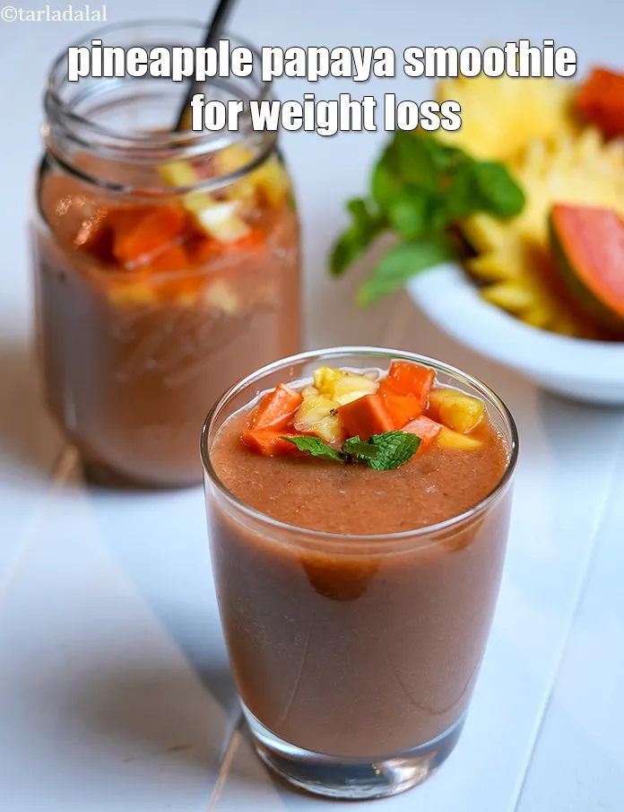 Step 13 – Serve <strong>pineapple papaya&nbsp;smoothie | pineapple papaya&nbsp;smoothie for weight loss | papaya pineapple Indian smoothie with …