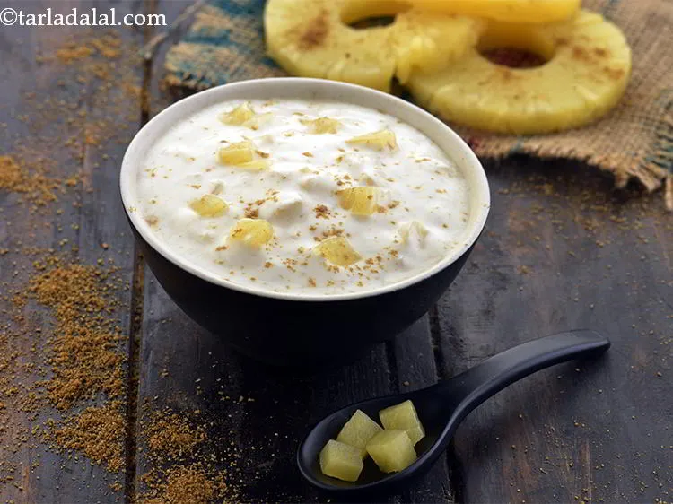 Step 9 – Place the <strong>Pineapple Raita</strong> in the refrigerator for at least 1 hour and serve it …